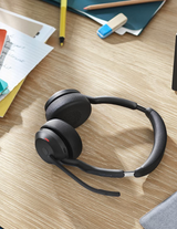 Jabra Evolve 2 55 Stereo Wireless Headset Air Comfort Technology | Noise Cancelling Mics and Active Noise Cancellation | MS Teams Certified | Works with All Other Platforms | Black