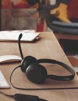 Jabra Evolve 10 | On Ear Noise Cancellation | Mic with Fully Adjustable Boom Arm and USB-A Connectivity Stereo Headset | Black