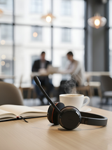 Jabra Evolve 20 Stereo Headset with Noise Canceling Mic | Connect to Mobile/Tablet via USB-C/A | Lightweight Headband