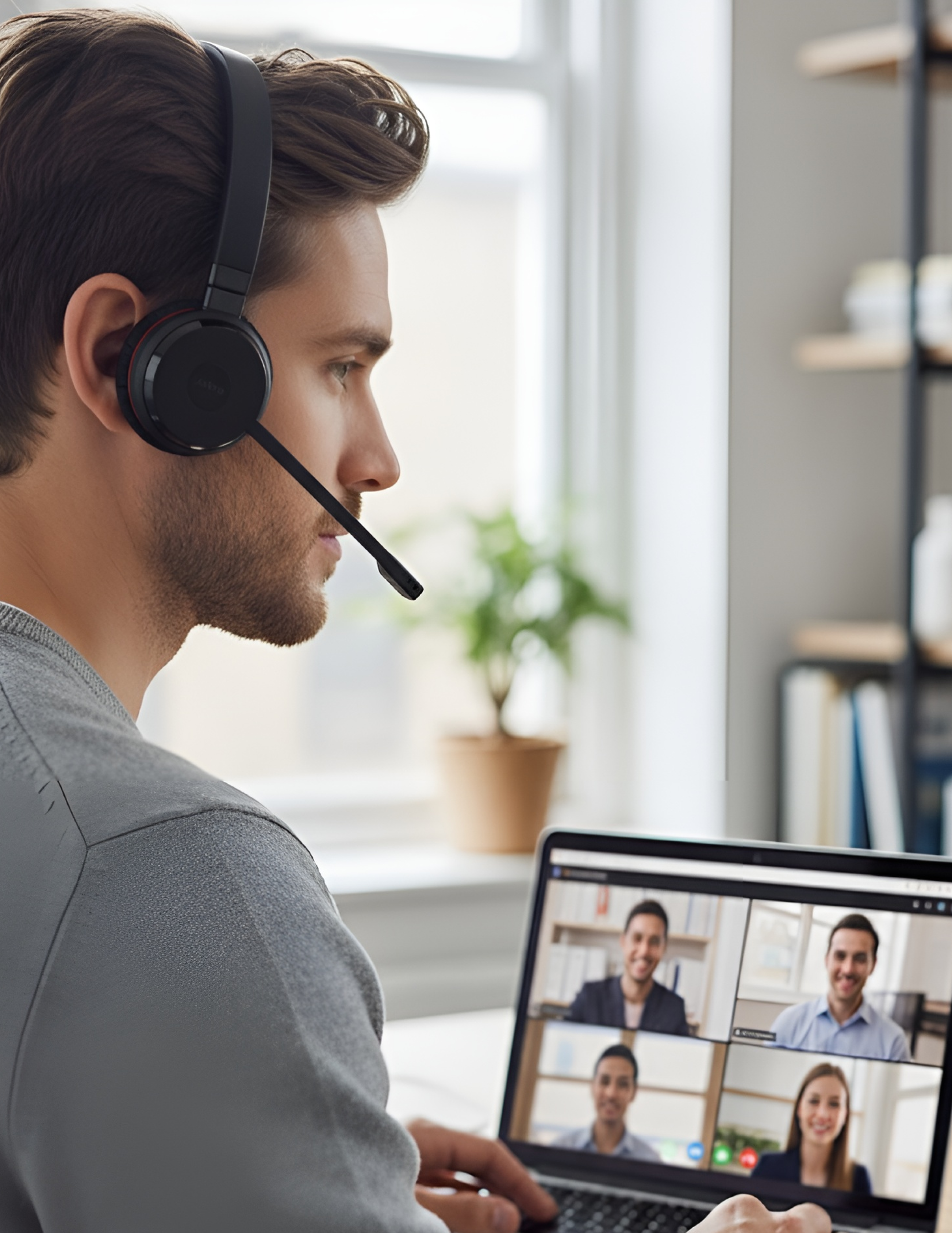 Jabra Evolve 30 II Wired Dual-Ear Headset with Mic for Work | 3.5mm Jack or USB-A/USB-C Connectivity, Computer Headset with Noise-Cancelling Microphone | Works with Online Meeting Platforms | Black