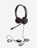 Jabra Evolve 30 II Wired Dual-Ear Headset with Mic for Work | 3.5mm Jack or USB-A/USB-C Connectivity, Computer Headset with Noise-Cancelling Microphone | Works with Online Meeting Platforms | Black