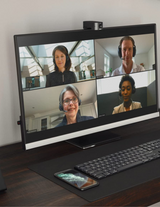 Jabra PanaCast 20 4K Video Conferencing Camera | Flexible Plug & Play Personal Video Solution Computer Webcam with AI-Powered 4K Ultra-HD, Intelligent Zoom, and Lighting Optimization | Black